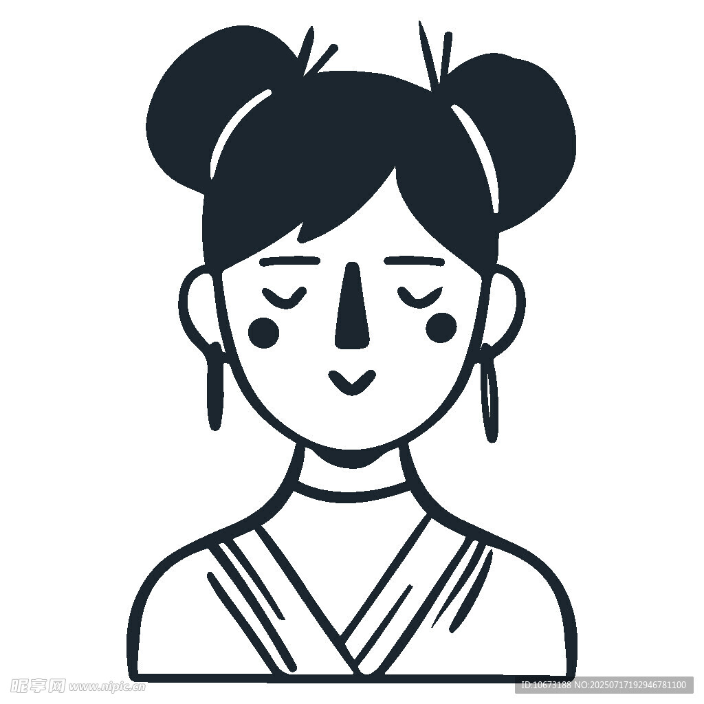 古风双髻少女头像