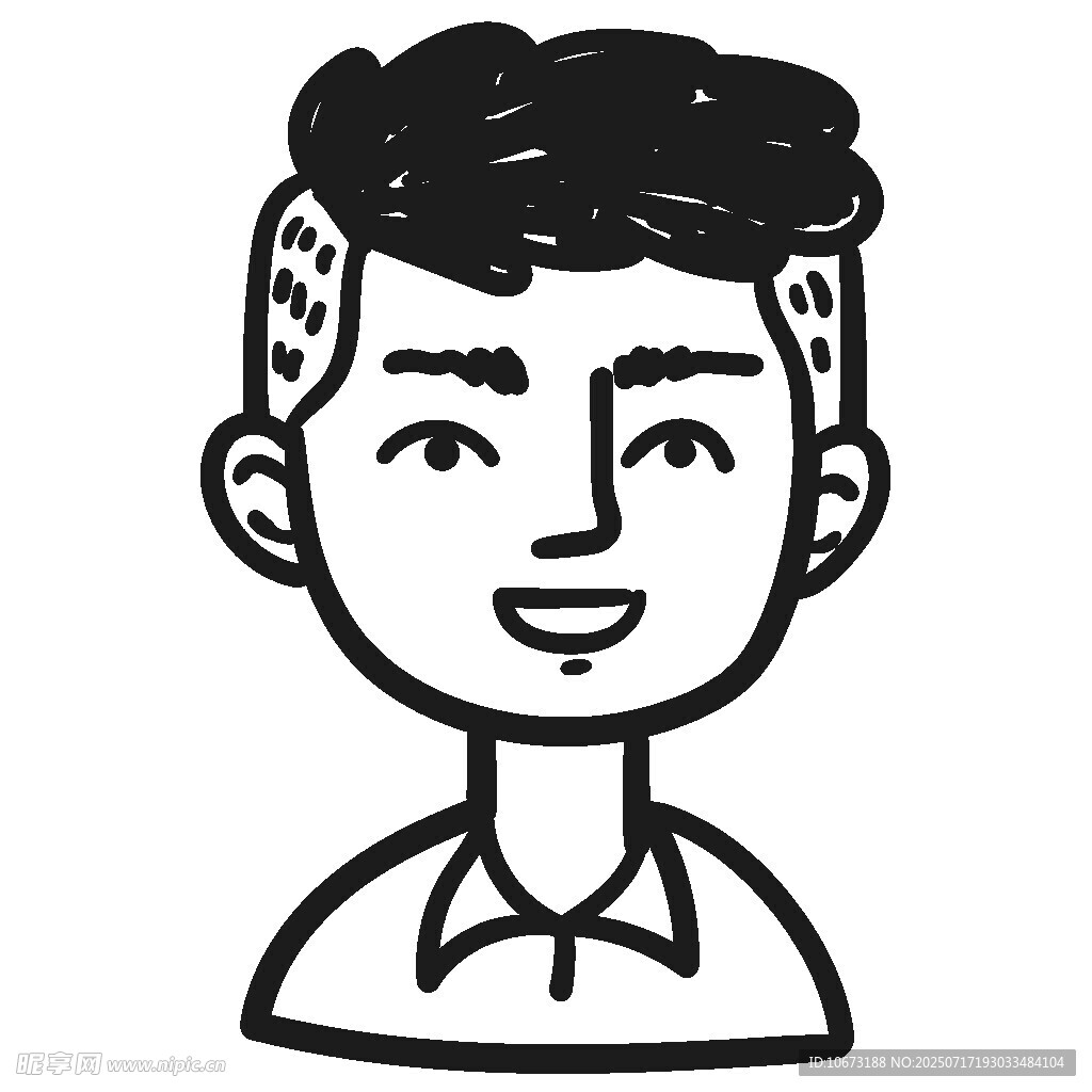微笑男士卡通头像