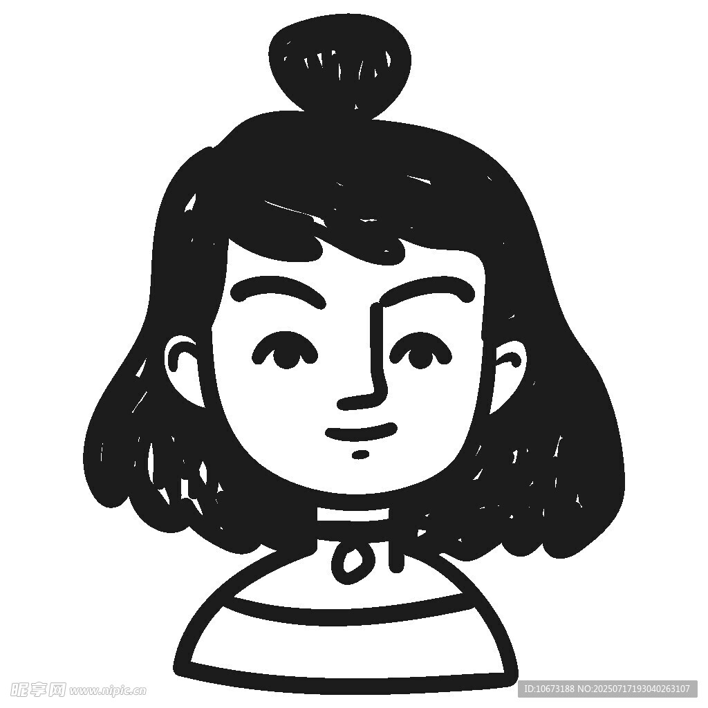 卡通风格女孩头像