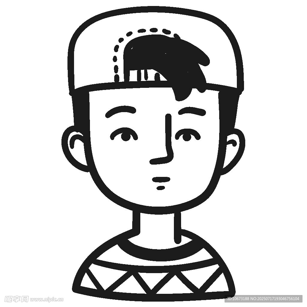 戴帽男子卡通头像