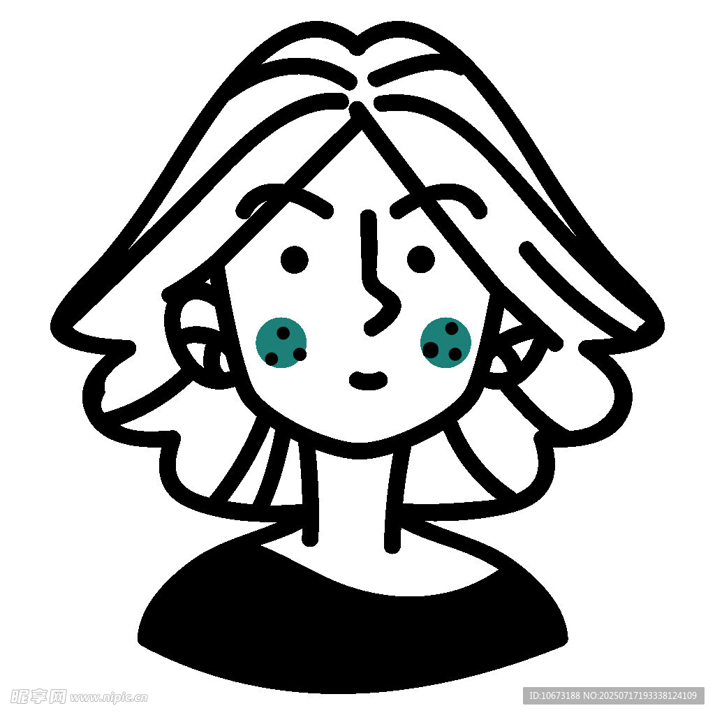 简约线条风女性头像