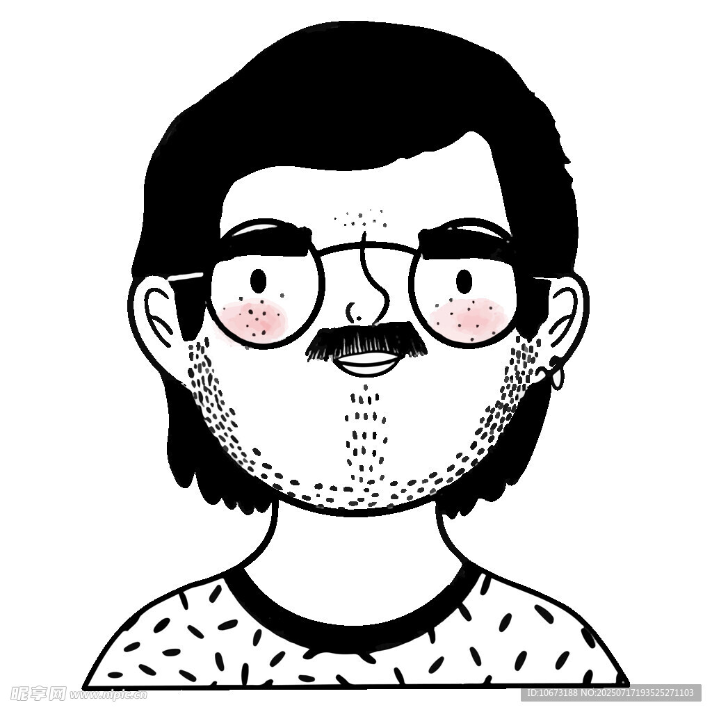 戴眼镜的卡通男子头像