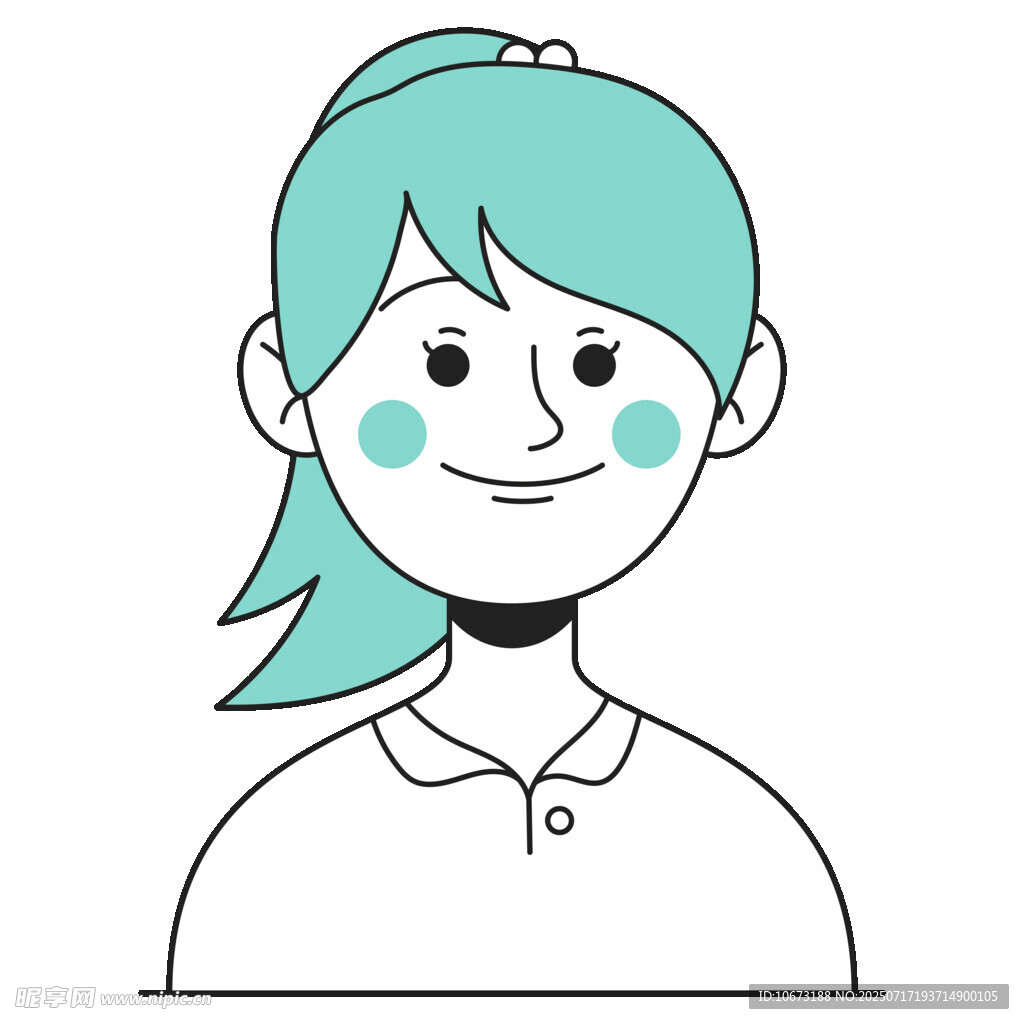 扎马尾的微笑女孩