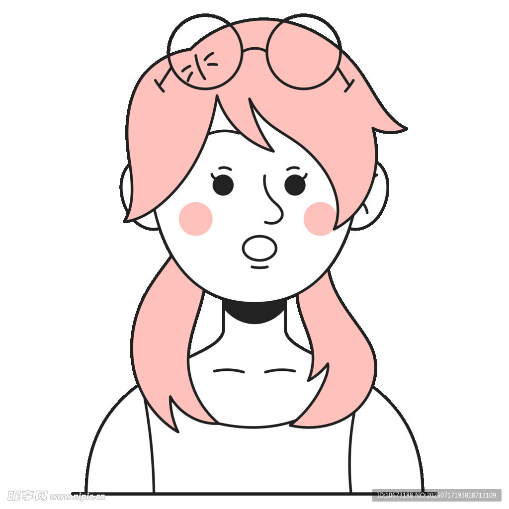 粉色头发女孩可爱头像