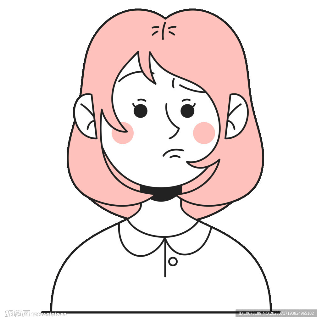 害羞的卡通女孩形象