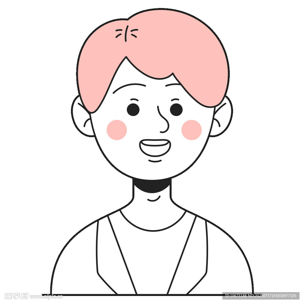短发微笑女孩头像