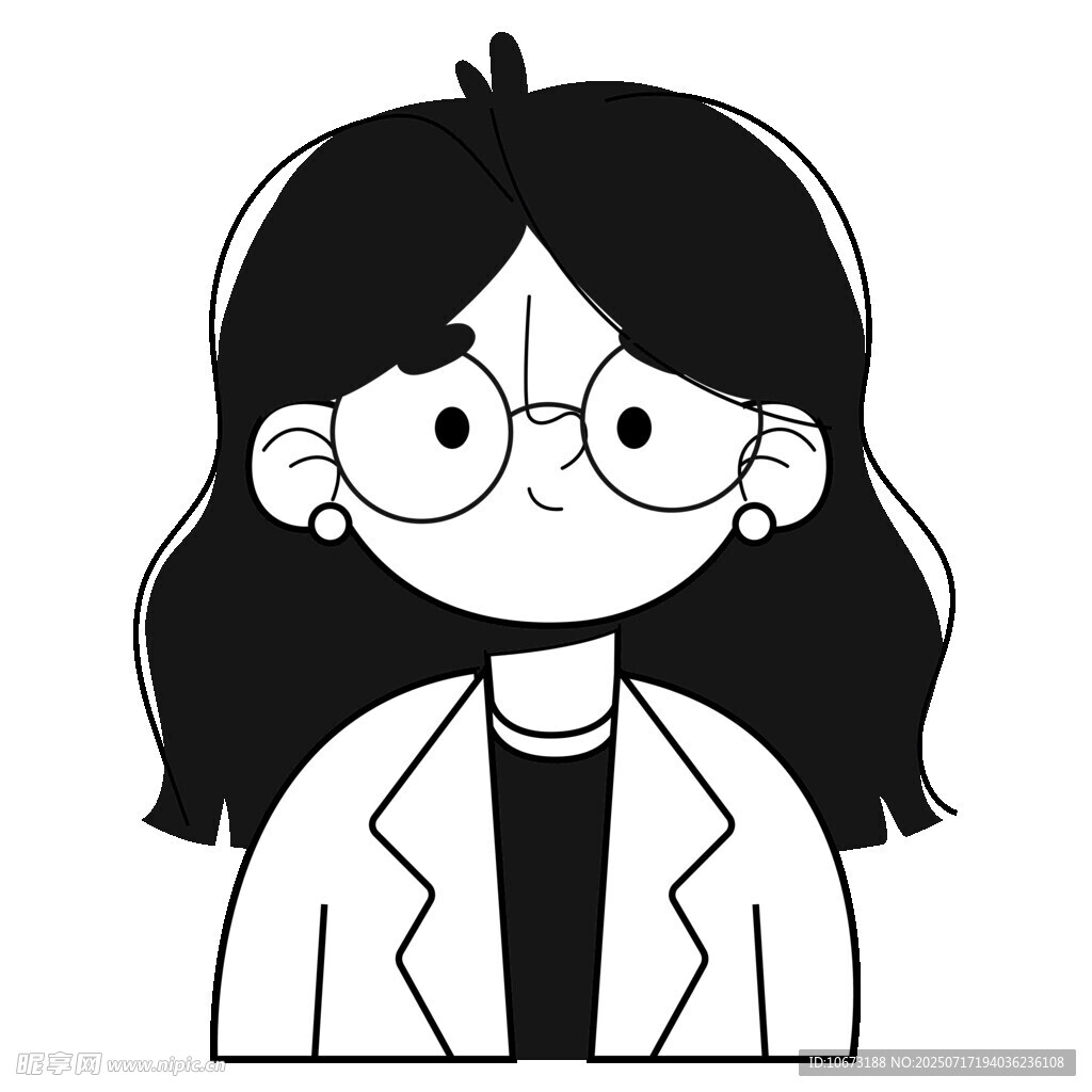 戴眼镜的长发职业女性