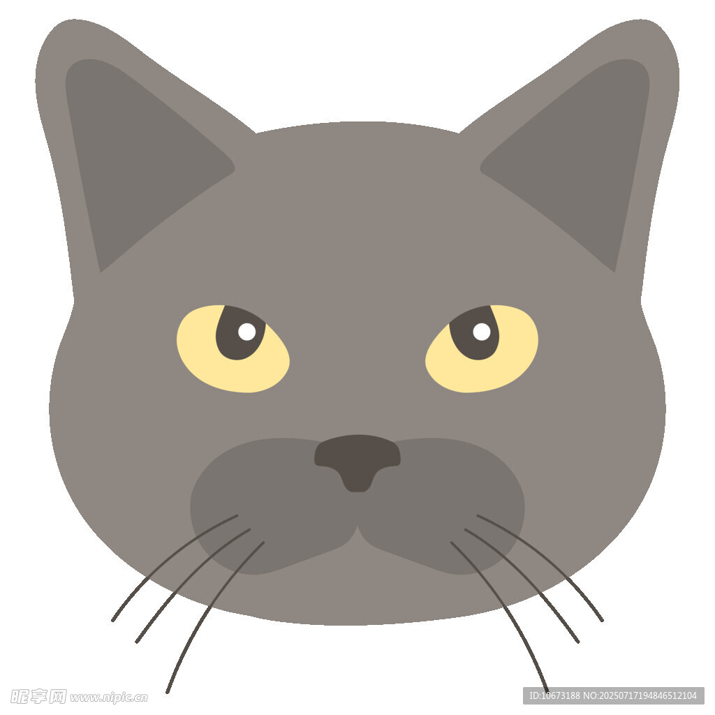 可爱灰猫头像