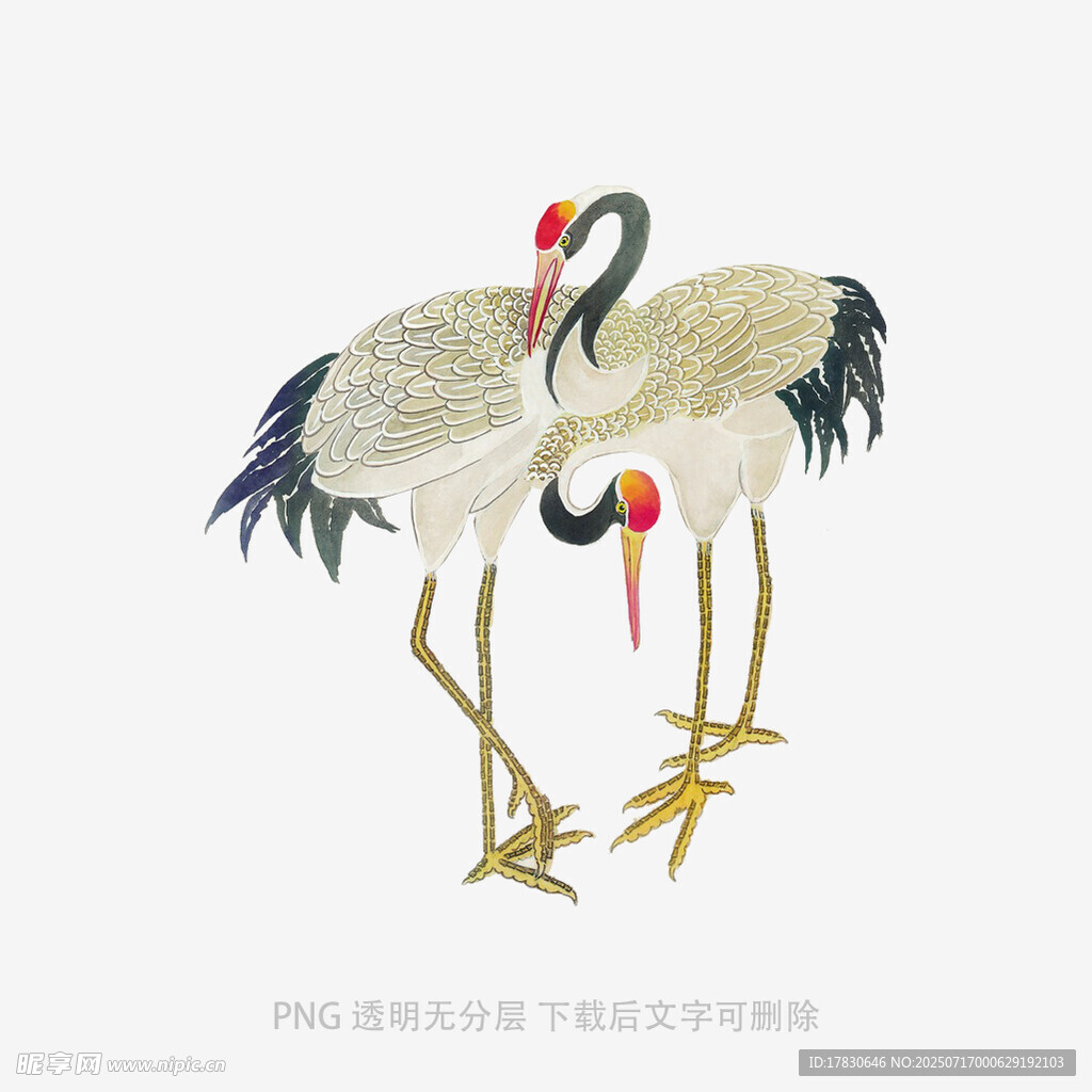 双鹤刺绣图案