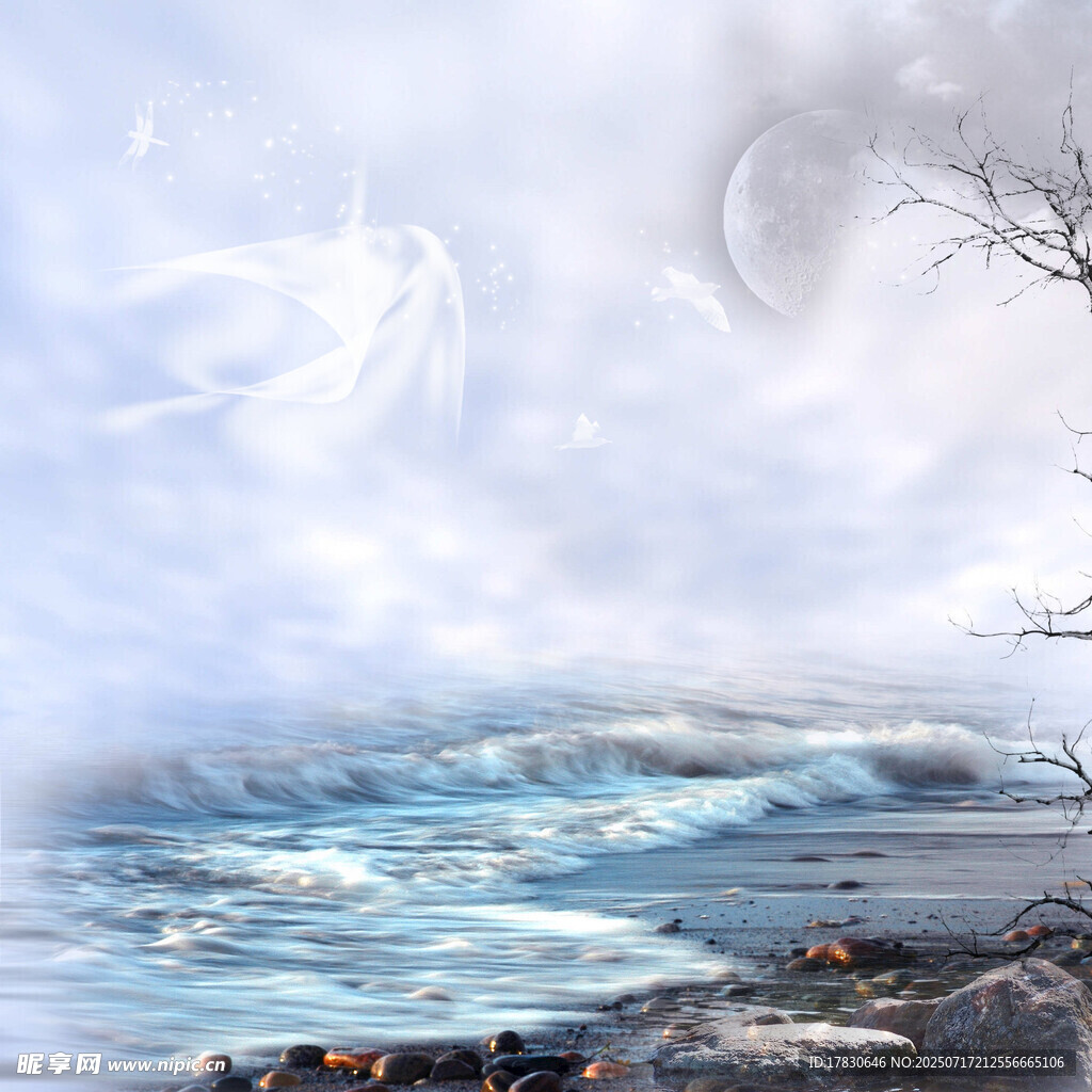 梦幻海洋与天空奇幻景象
