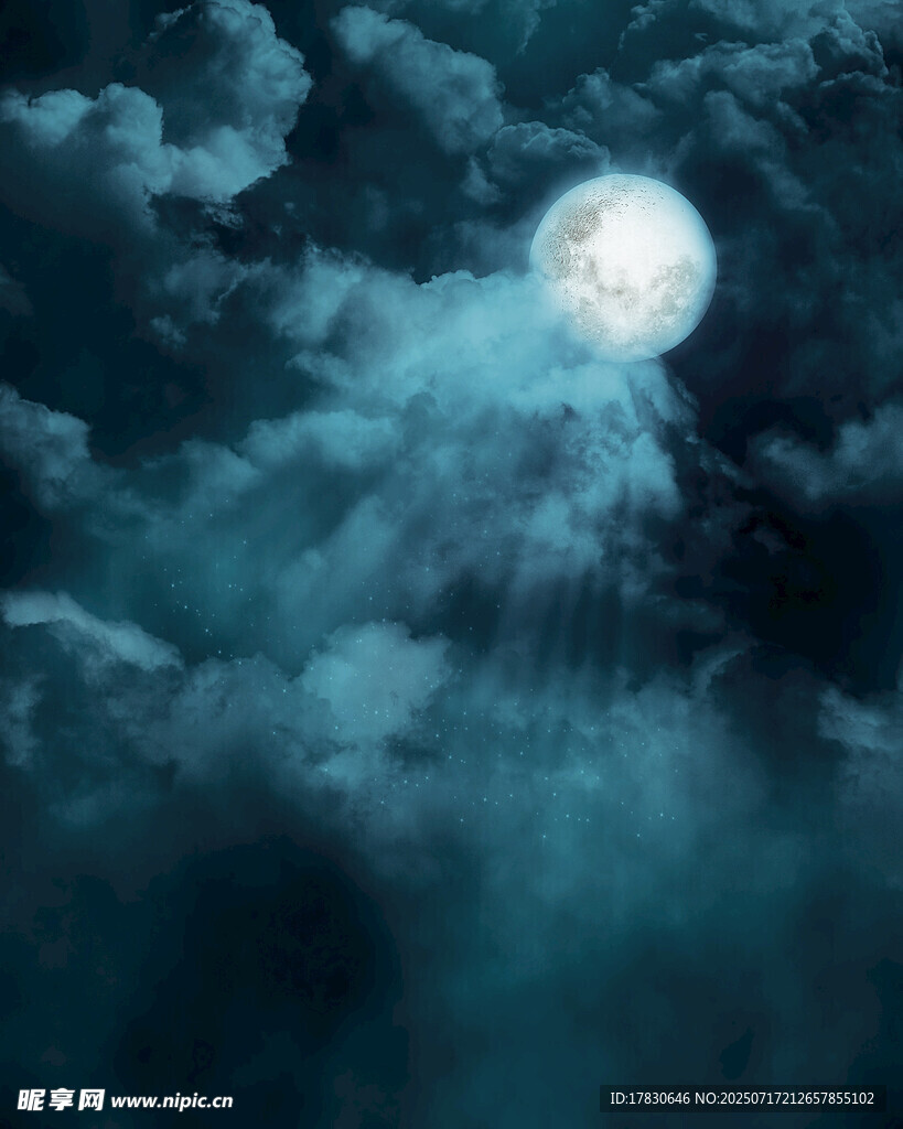 夜空中的皎洁明月