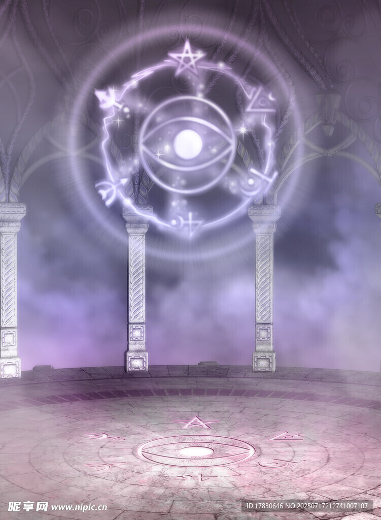 神秘魔幻圆形符文场景