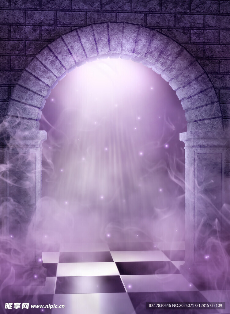 梦幻紫色拱门神秘通道