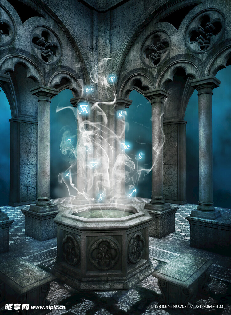 魔幻神秘的魔法仪式场景