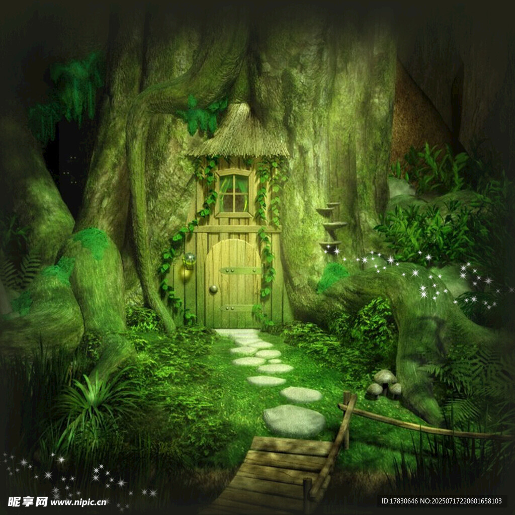 奇幻森林中的神秘小屋