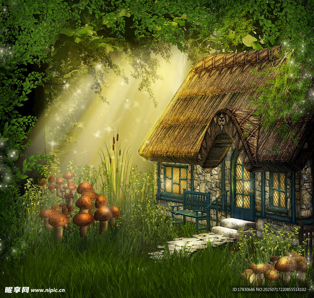 梦幻森林中的童话小屋