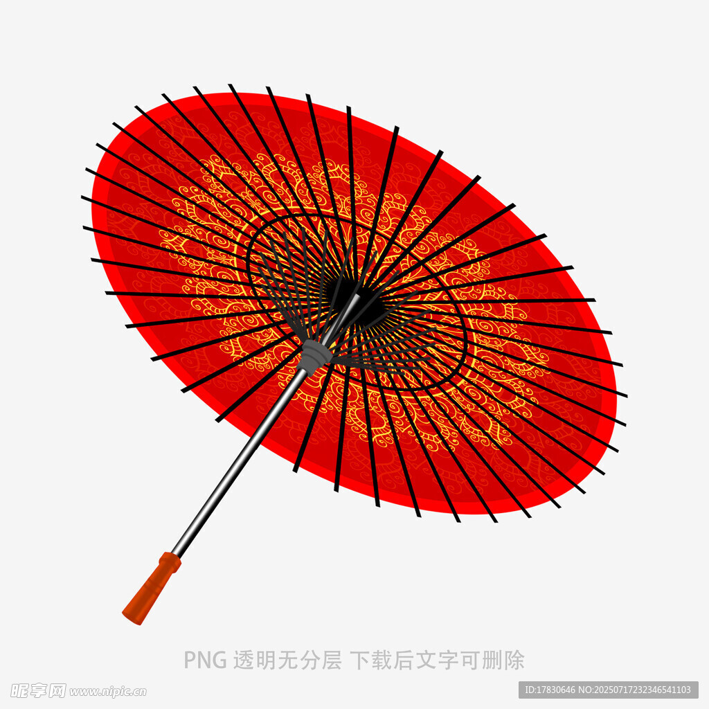 传统红色油纸伞
