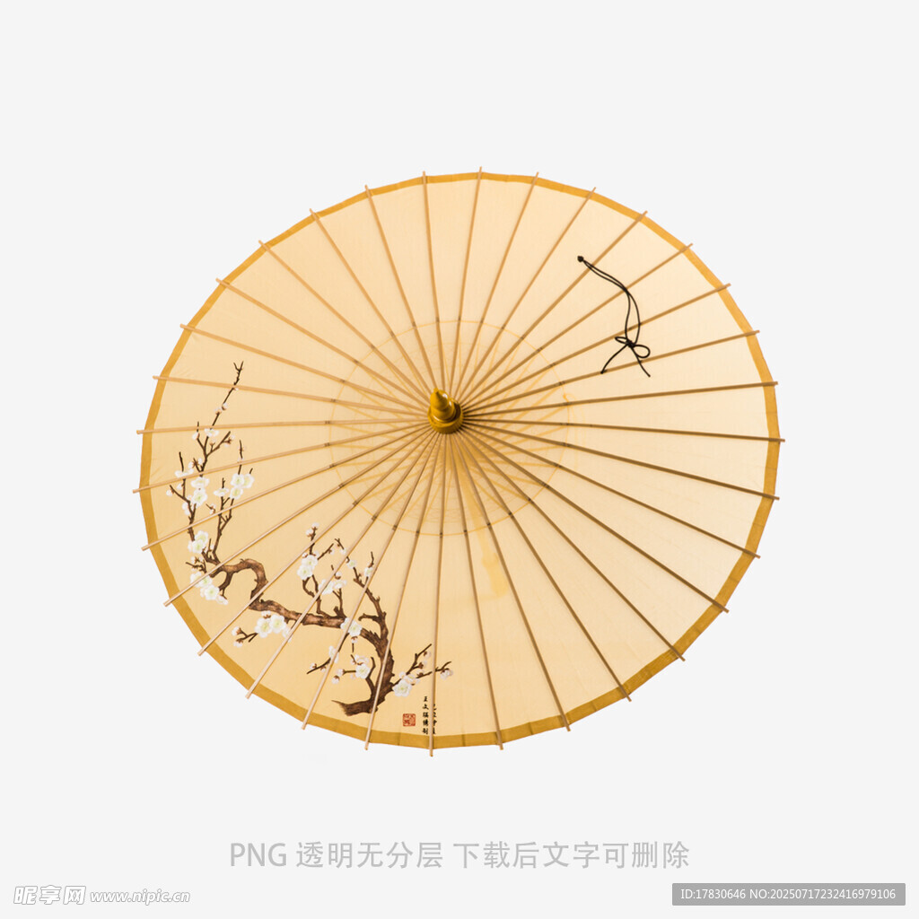 古风手绘花卉油纸伞