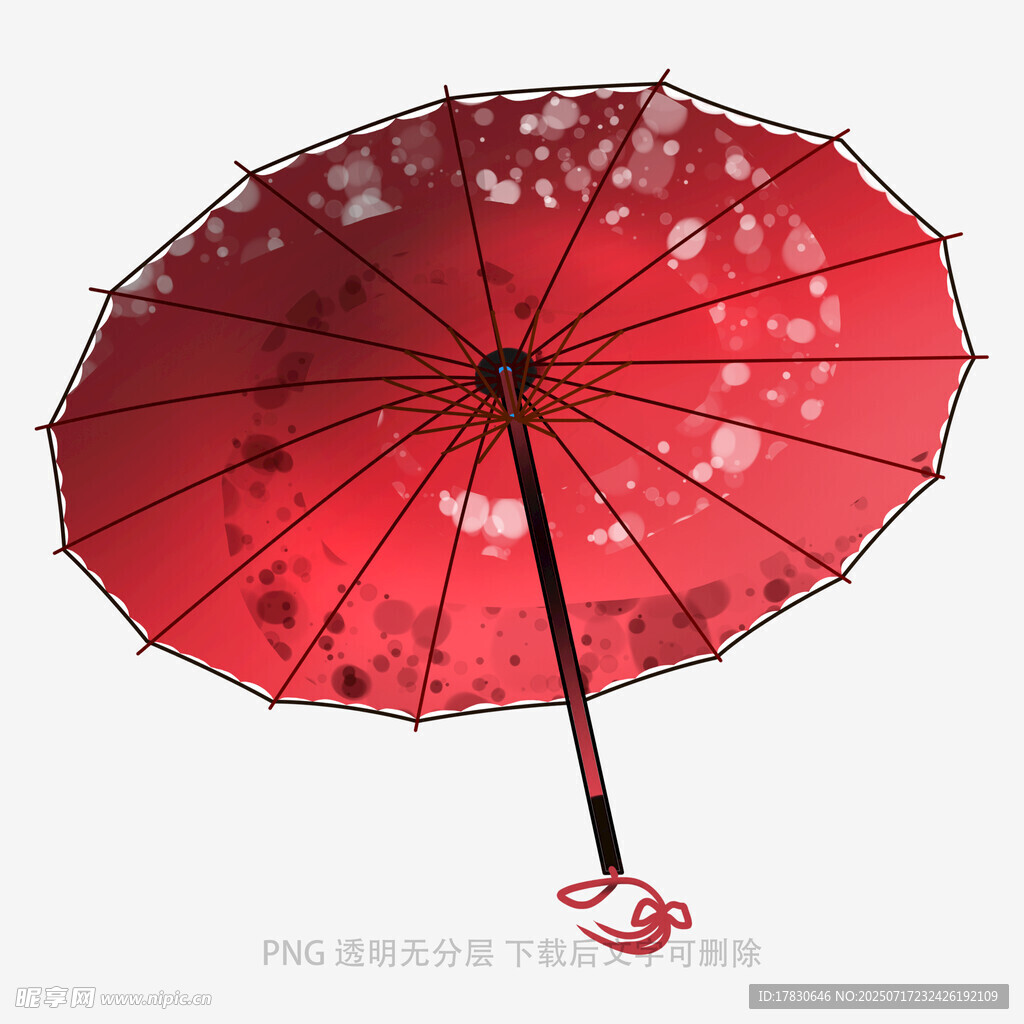 古典红伞绘繁花