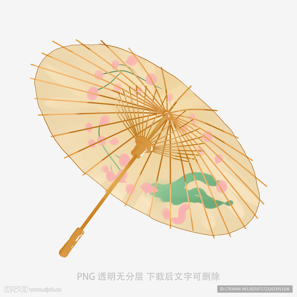 古风手绘花纹传统油纸伞