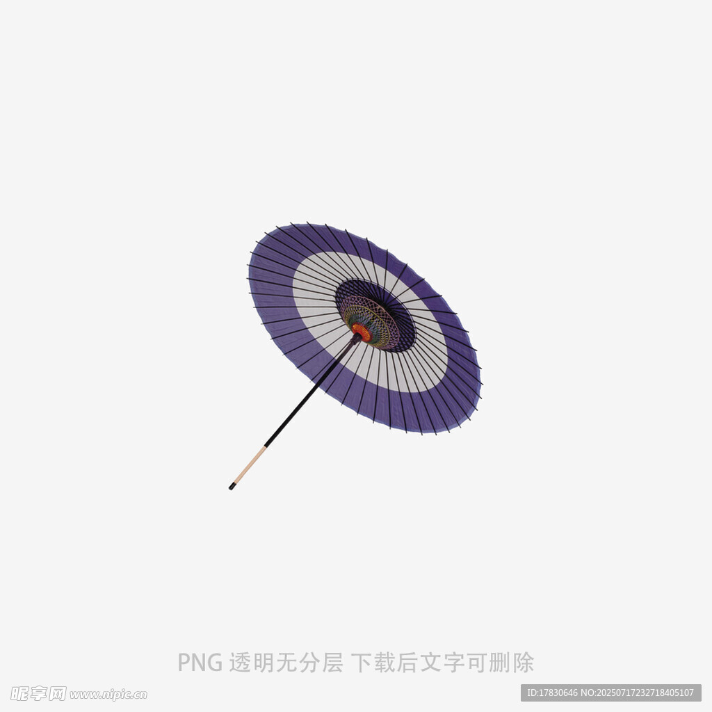 紫色传统纸伞特写