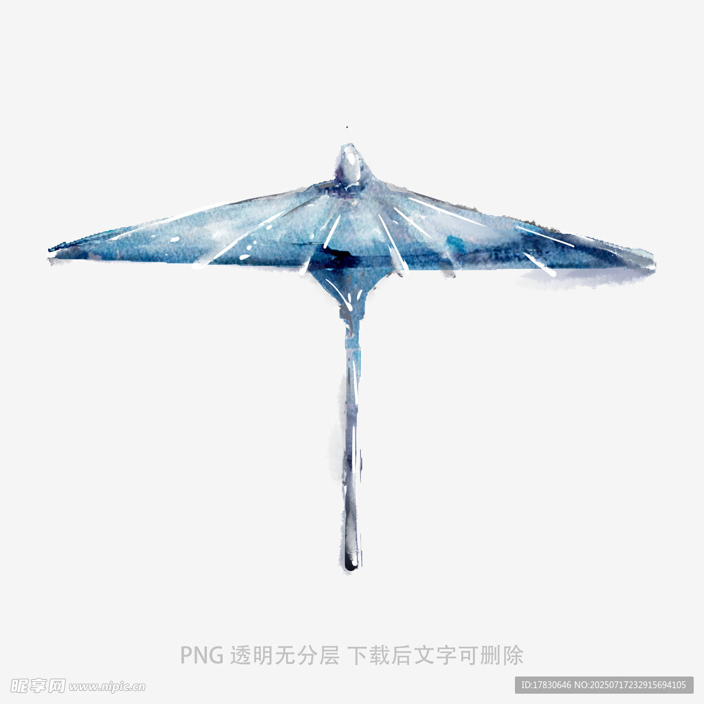 蓝色水墨风创意纸伞设计