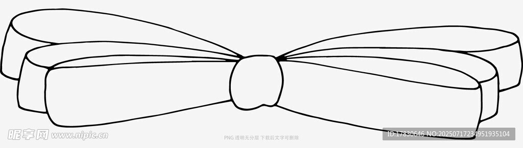 简约蝴蝶结线条图