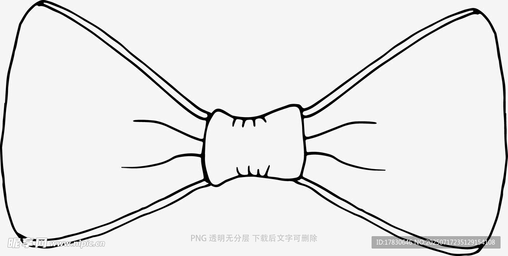 简约蝴蝶结线条图