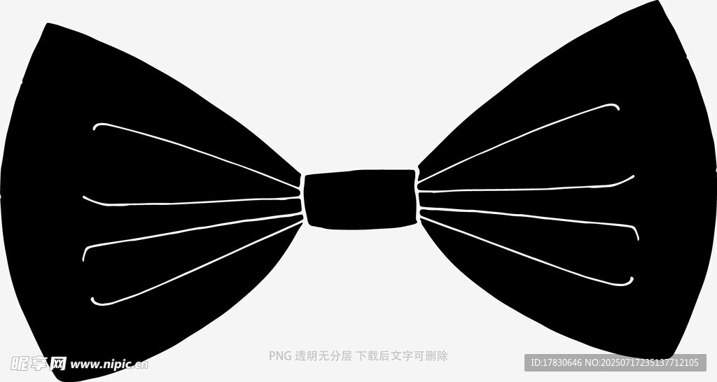 黑色简约领结图案设计