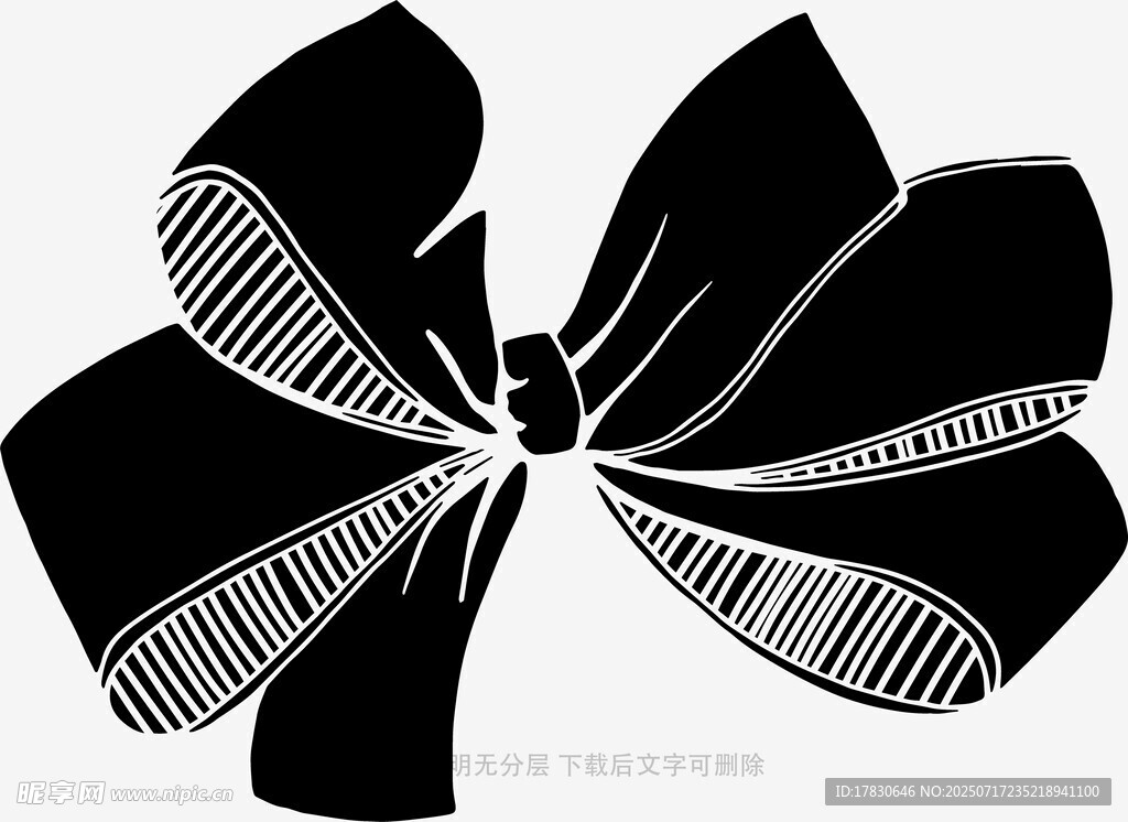 黑白简约蝴蝶结图案设计