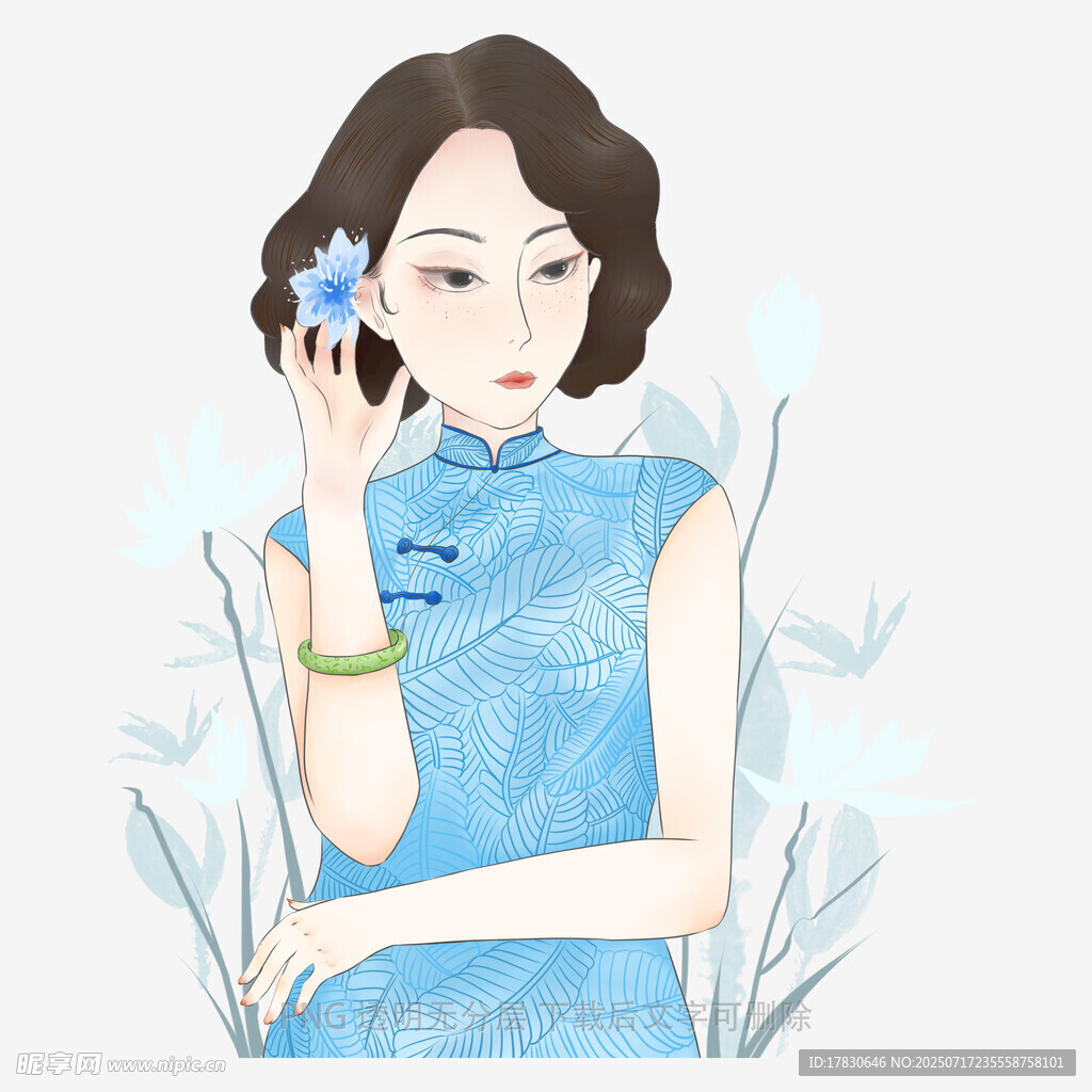 身着旗袍的优雅女子