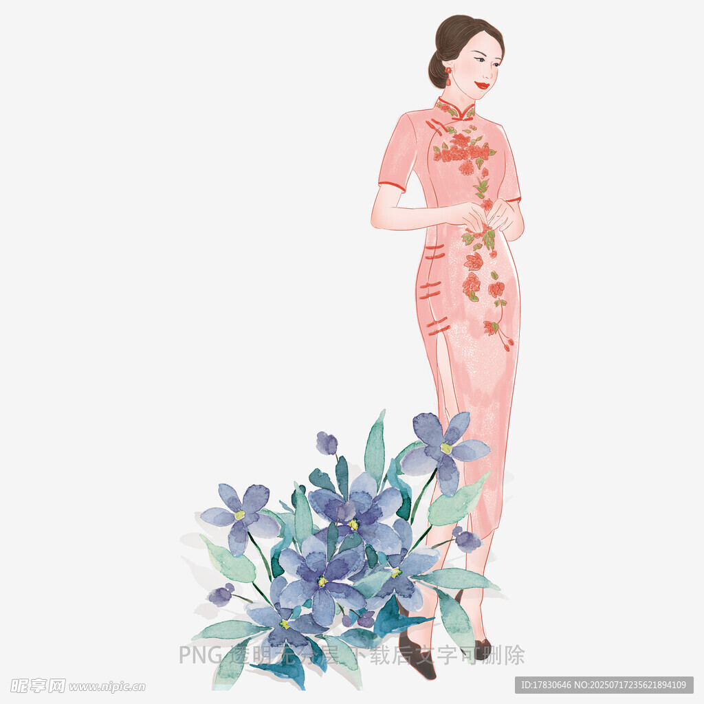 身着旗袍的优雅女子