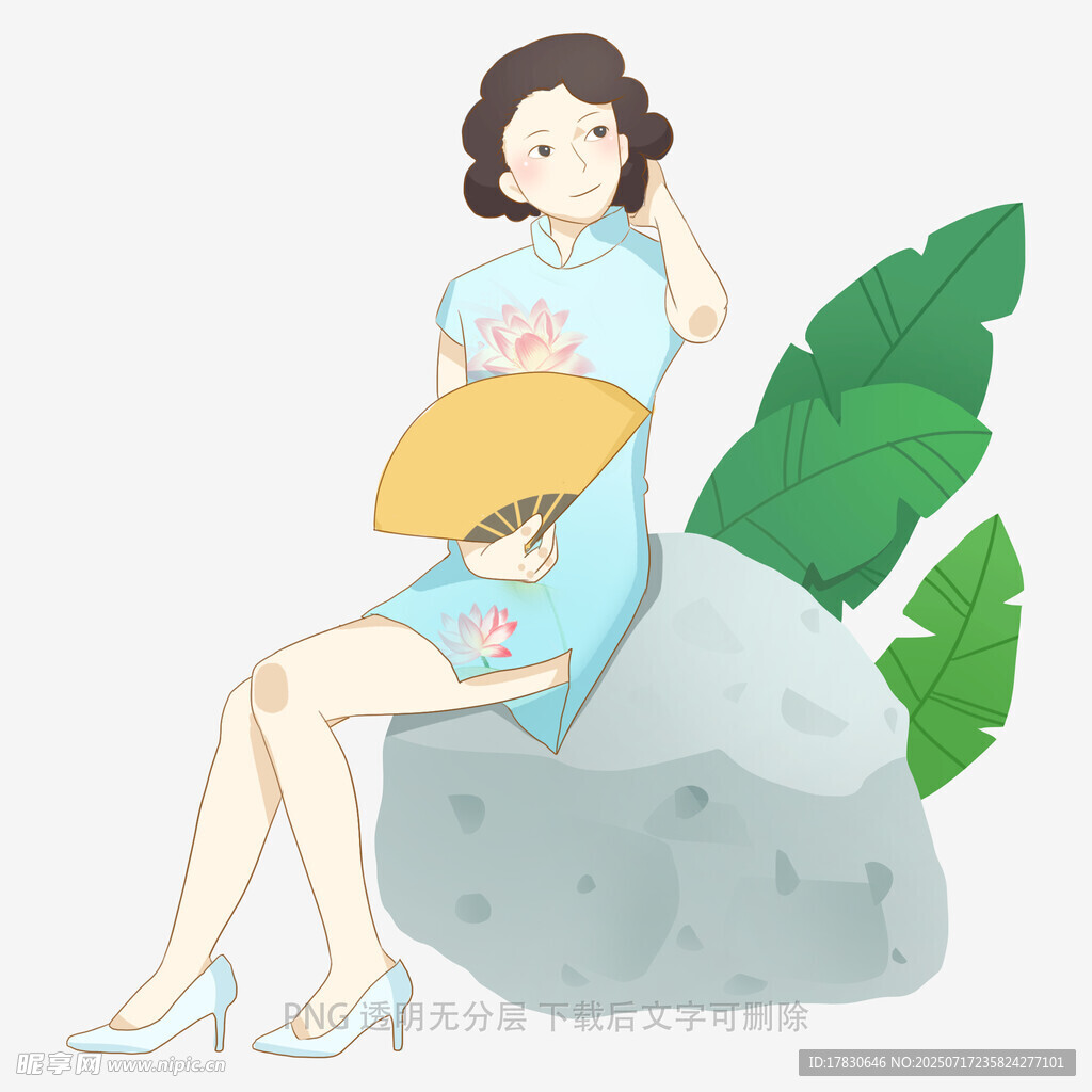 旗袍女子优雅持书静坐
