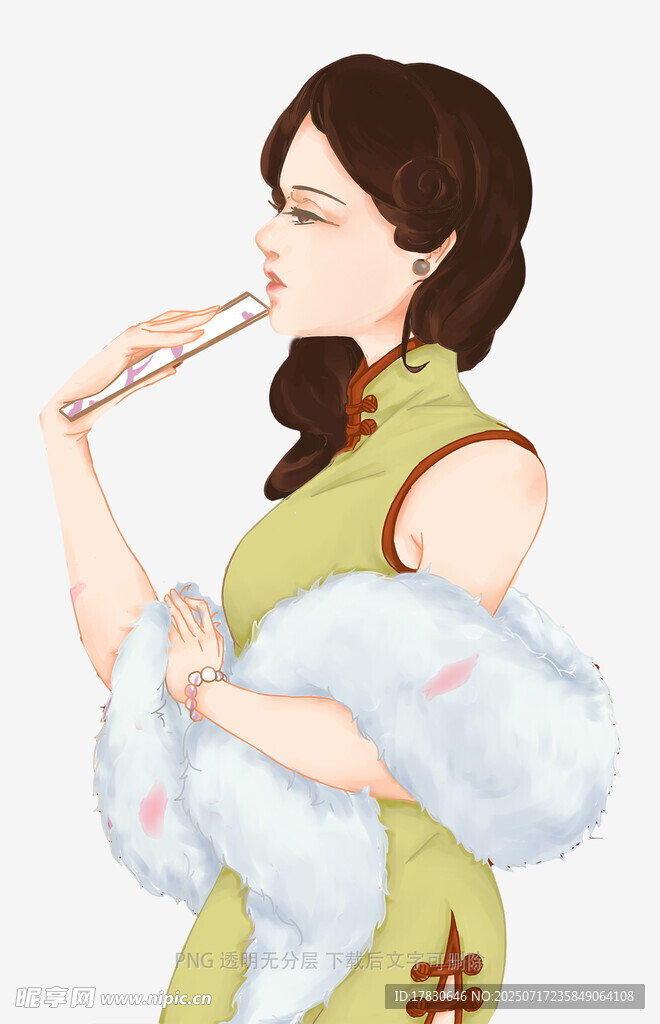 身着旗袍的优雅女子