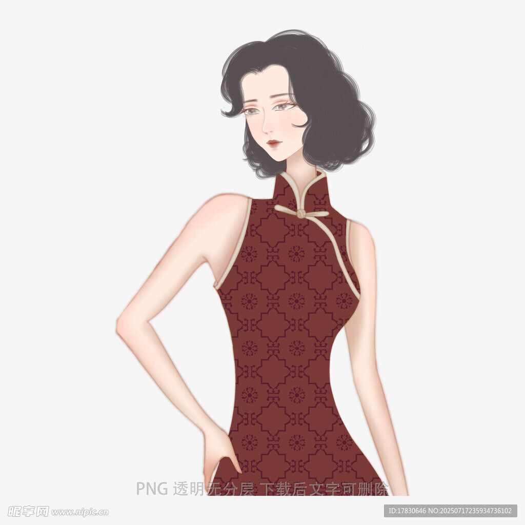 复古旗袍女性优雅身姿