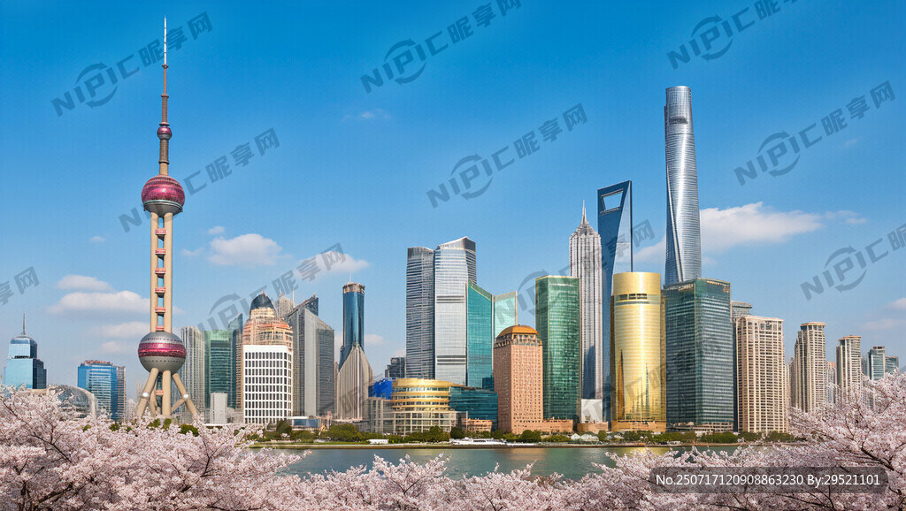 融合上海及东京城市背景图