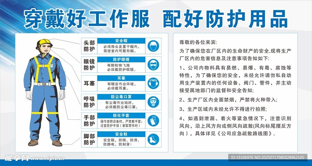 穿戴好工作服