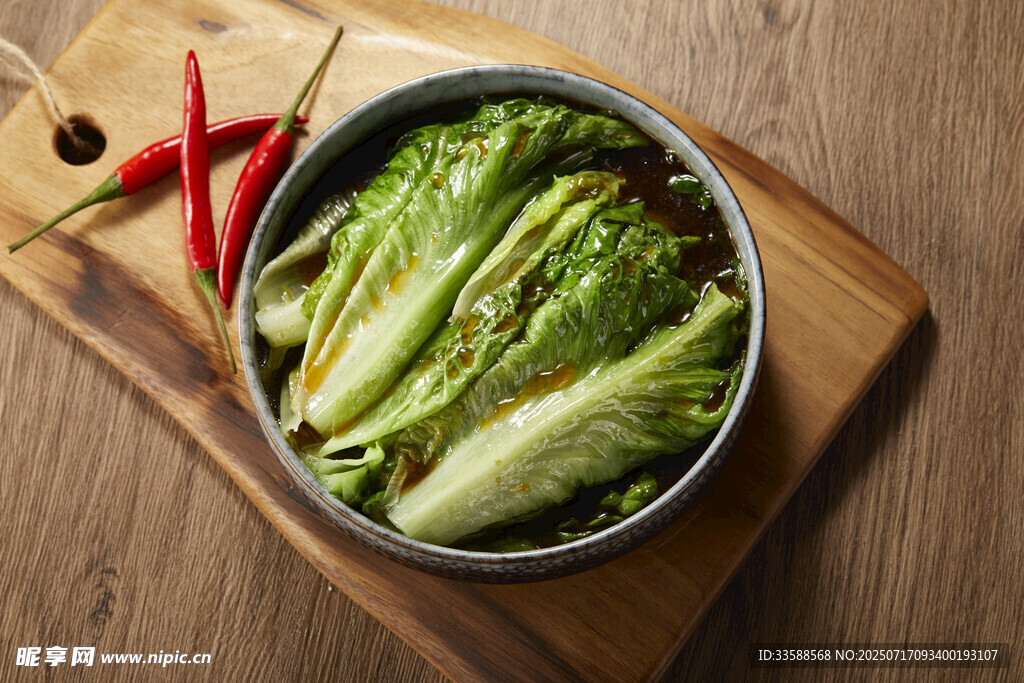 白灼生菜 横版 俯视照