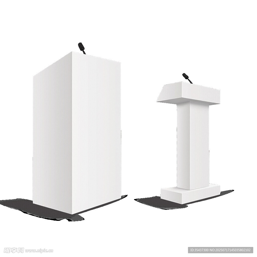 白色演讲台与讲台展示