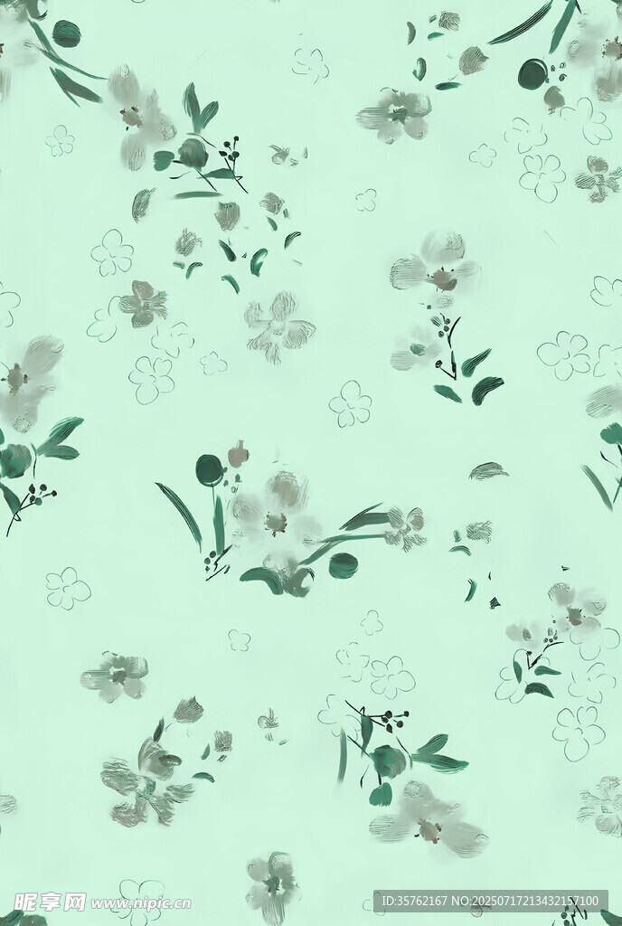 淡绿底花卉图案纹理