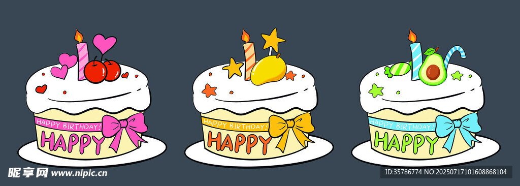 多彩装饰生日蛋糕