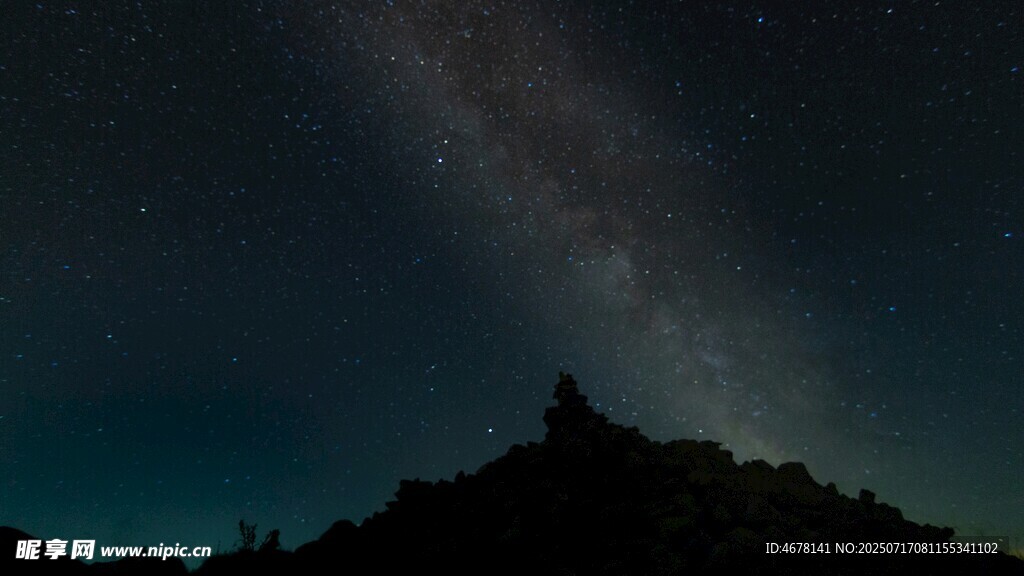 夜空下的山峦与璀璨星河