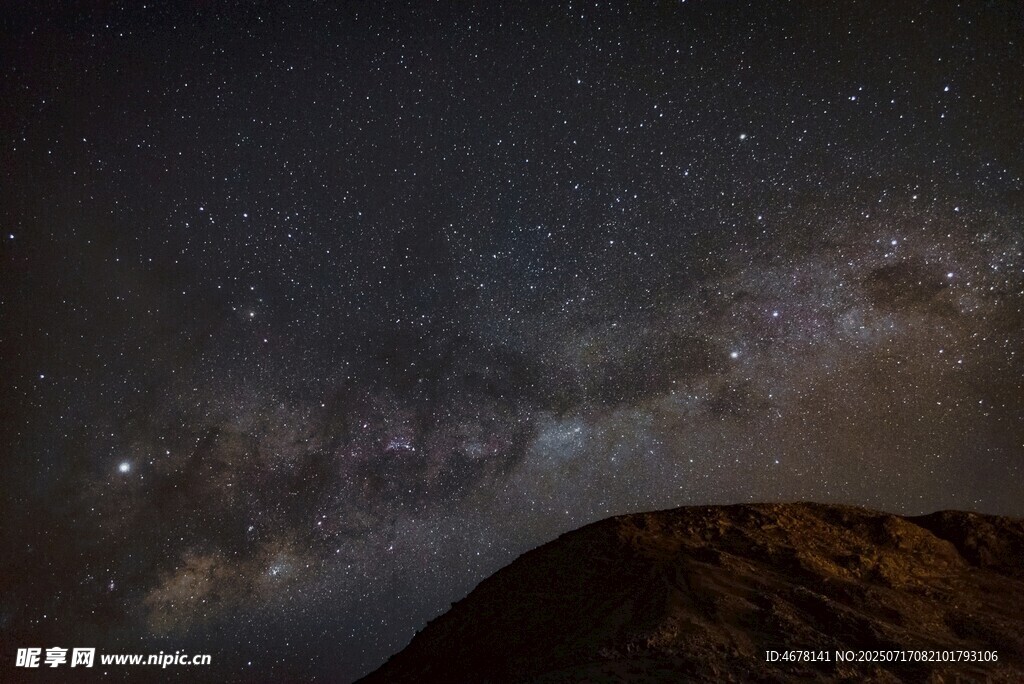 夜空下的山峦与璀璨星河