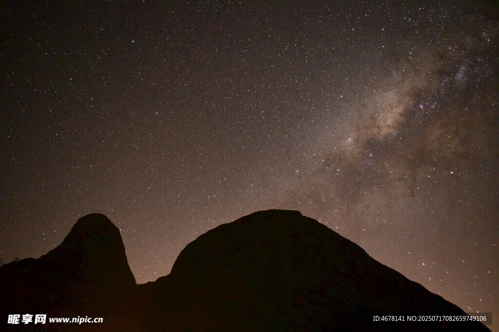 夜空下的山峦与璀璨星河
