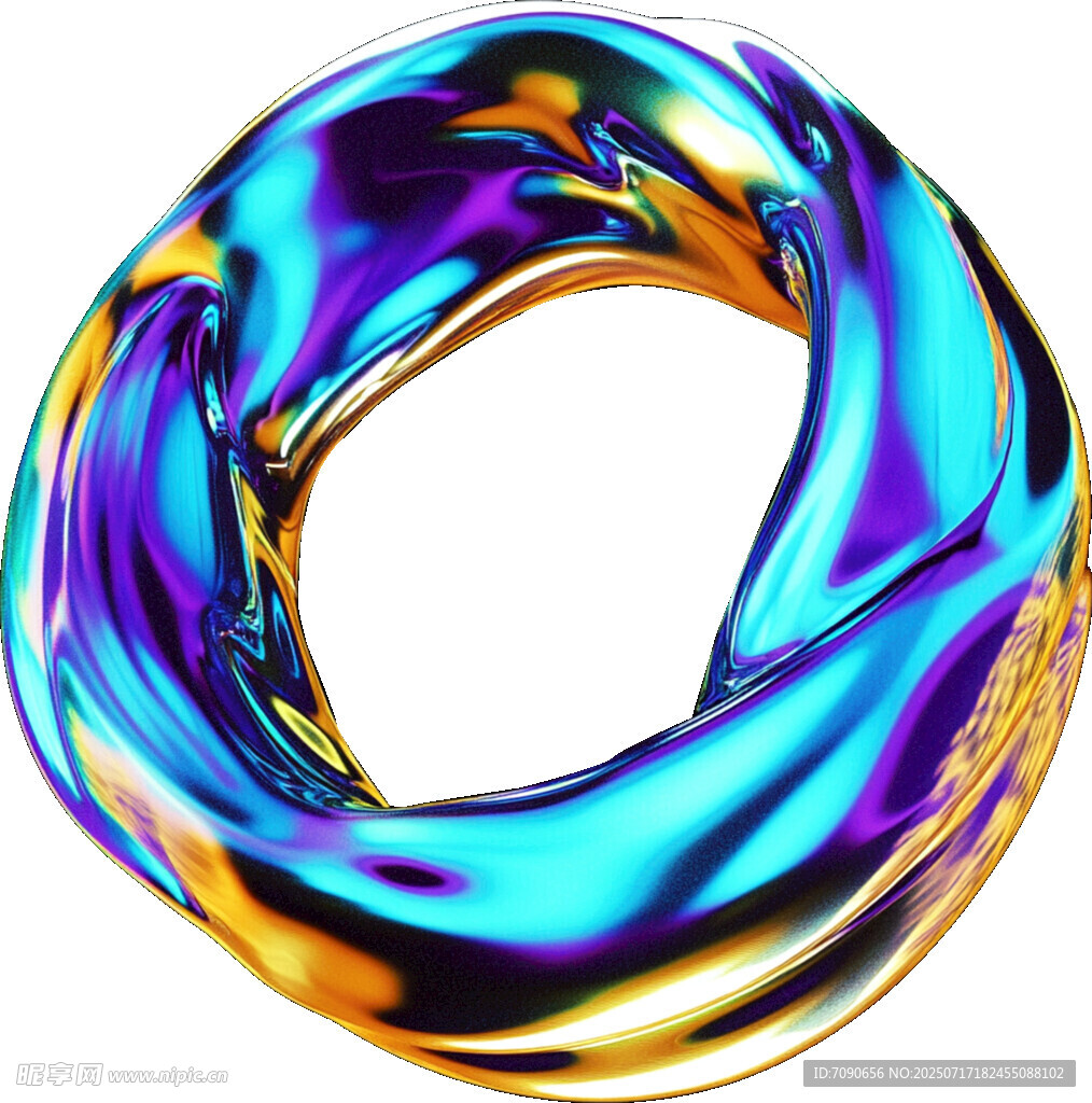 炫彩金属环形3D艺术图形
