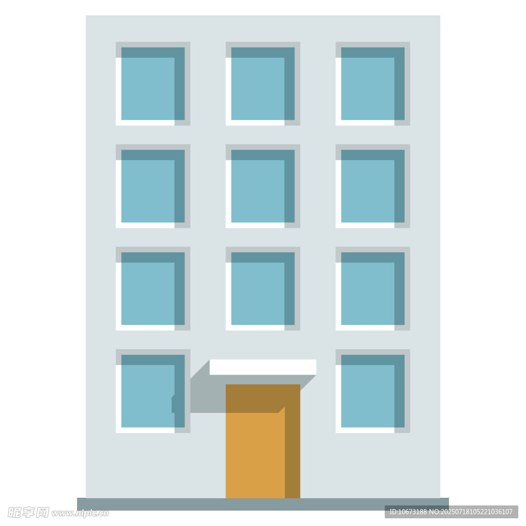 简约风格多层建筑图标