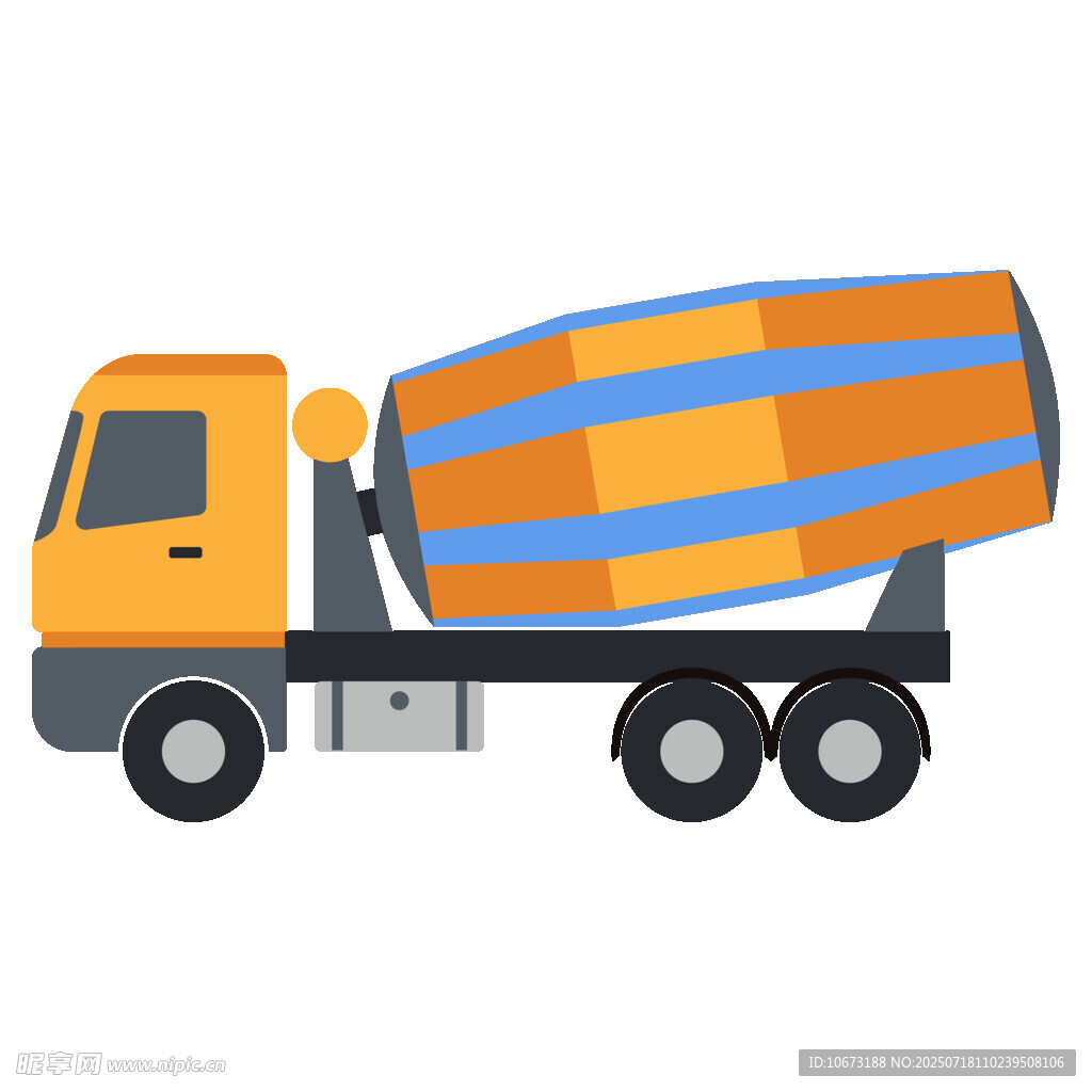 橙色混凝土搅拌车