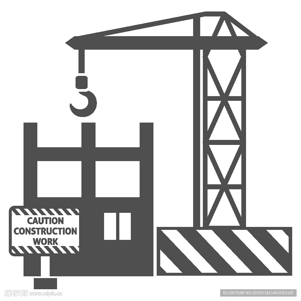 建筑施工起重机图标