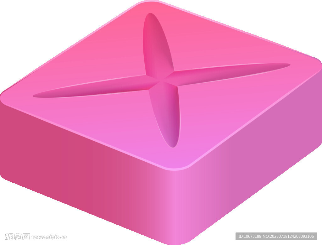粉色十字硅胶模具