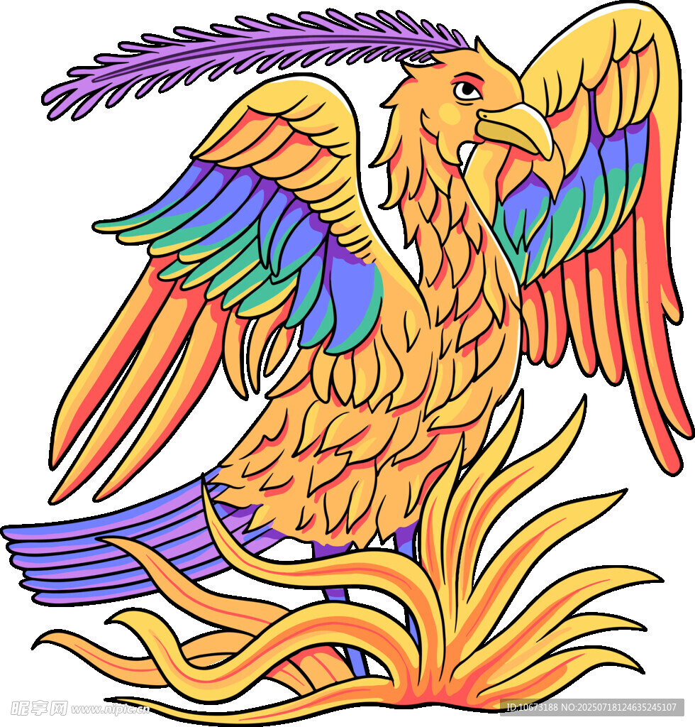 彩色神鸟图案